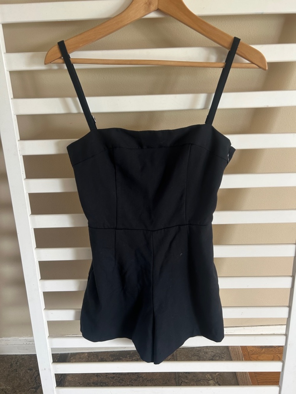 Abercrombie & Fitch Micro Short Tailored Romper Spaghetti Straps Black XS - Picture 3 of 16